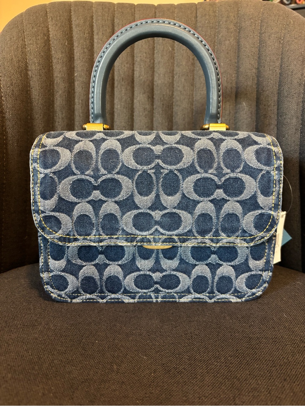Coach Rogue Top Handle Bag Signature Denim Blue
